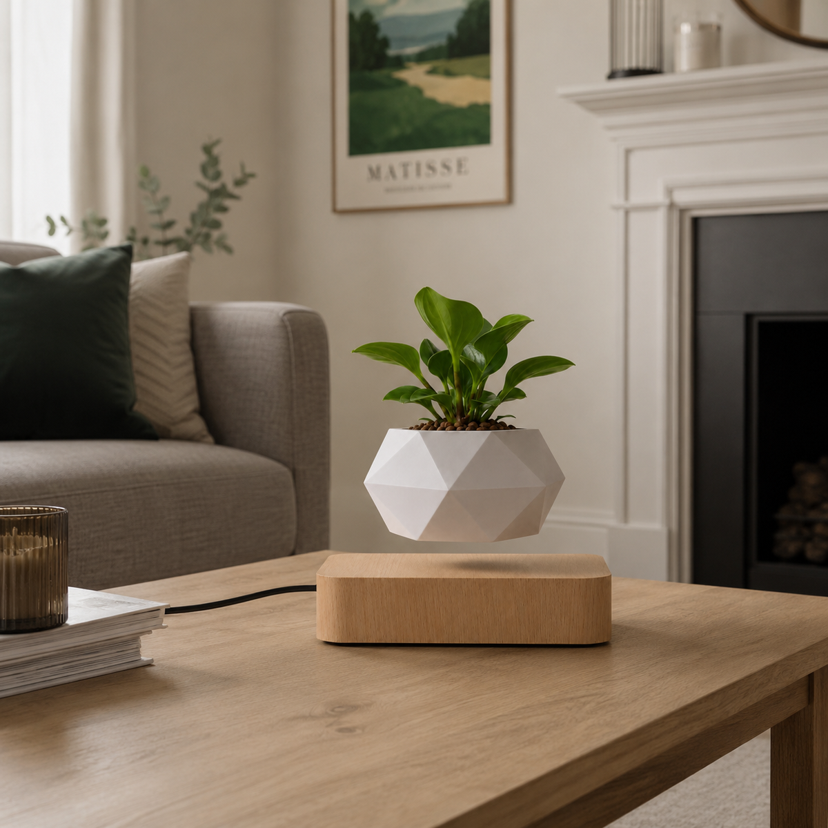 Gravo Floating Magnetic Desk Plant Pot Caelvorne
