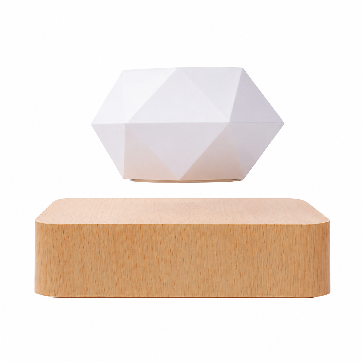 Gravo Floating Magnetic Desk Plant Pot Light Oak Caelvorne