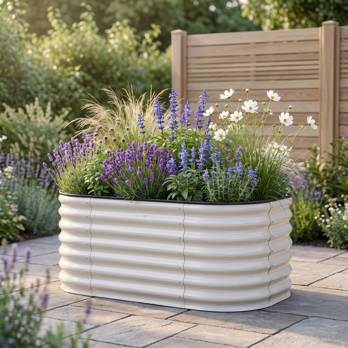 Grovia Corrugated Oval Raised Garden Bed Caelvorne