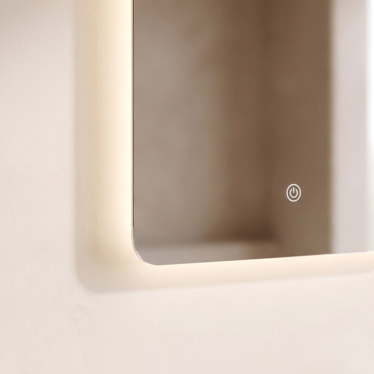 Halvane touch button and backlit edge detail