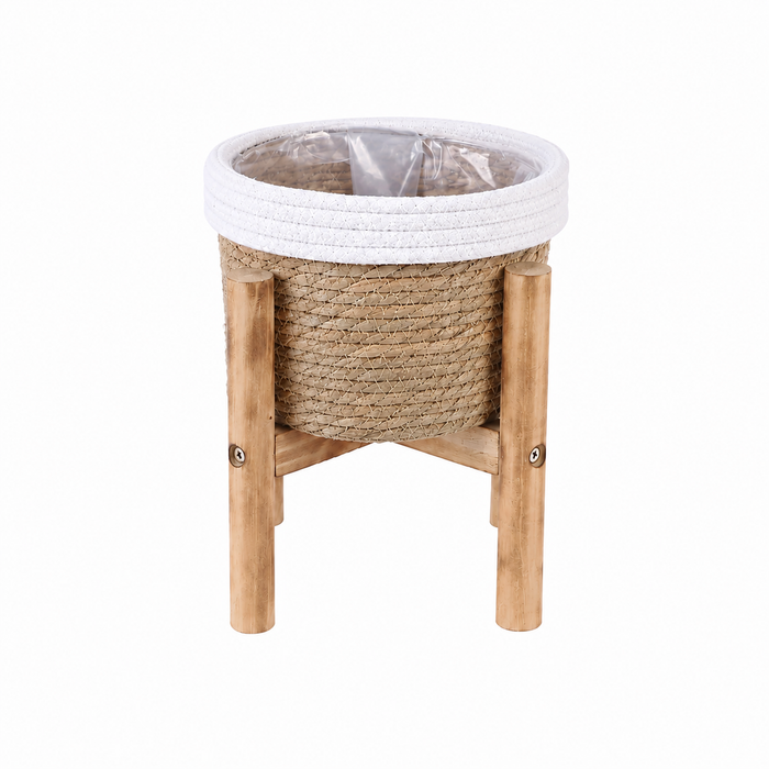 Kervia Woven Raised Indoor Basket Planter Small Caelvorne