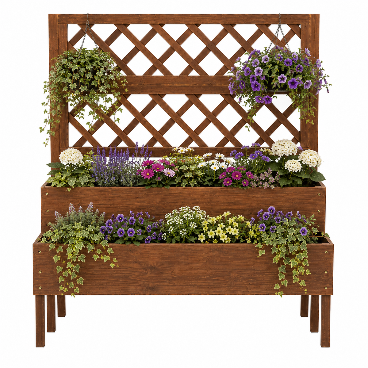 Krovah 2 Tier Trellis Raised Planter Caelvorne