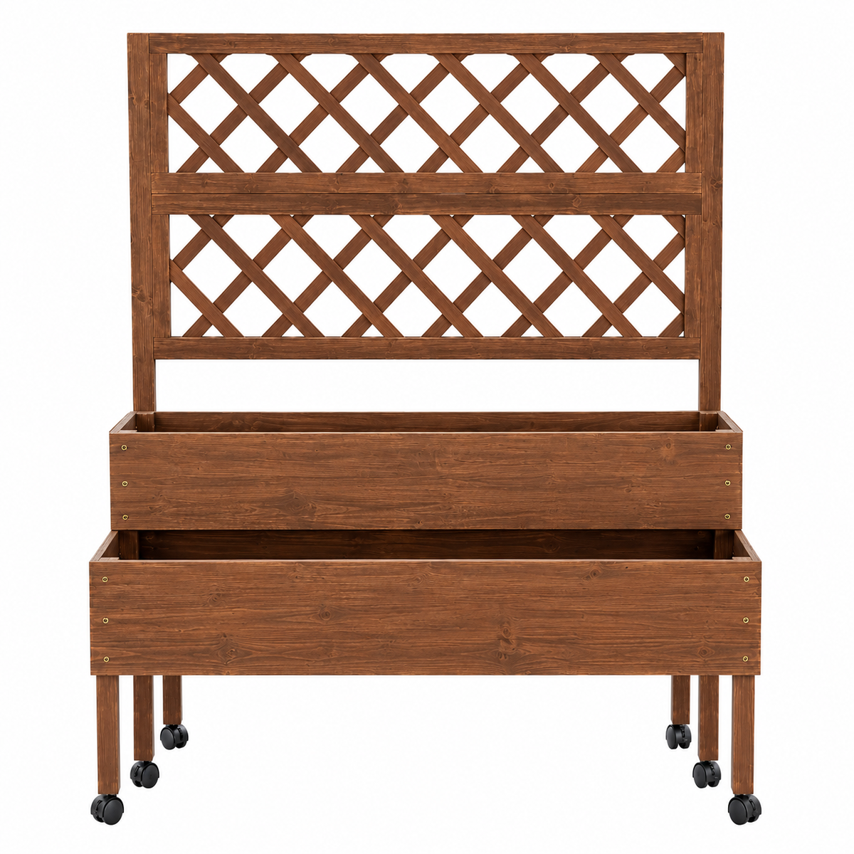 Krovah 2 Tier Trellis Raised Planter With Wheels Caelvorne