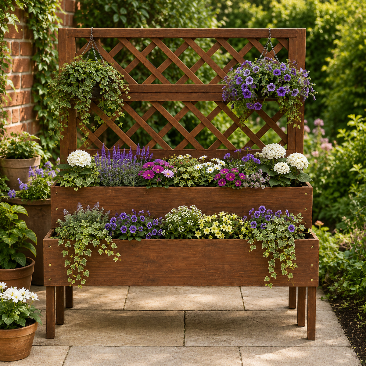 Krovah 2 Tier Trellis Raised Planter Caelvorne