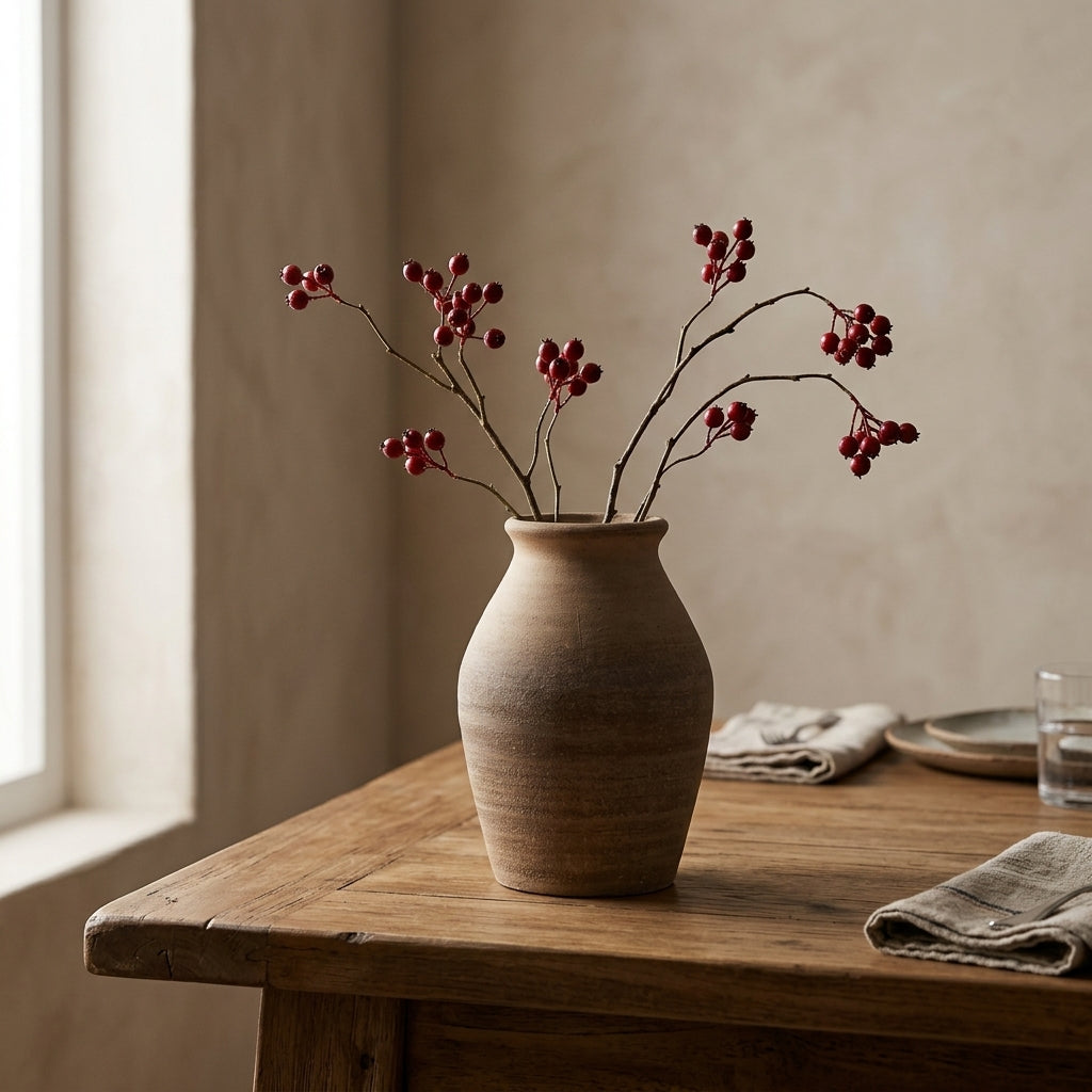 Corvelle Rustic Clay Urn Vase Caelvorne