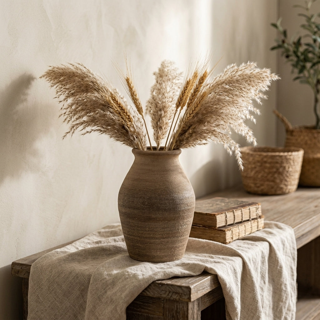 Corvelle Rustic Clay Urn Vase Caelvorne