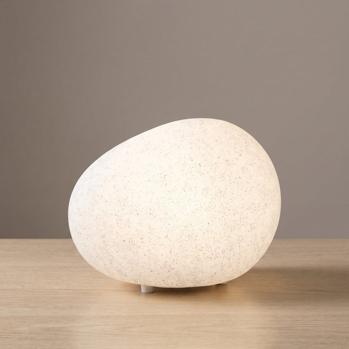 Lunara pebble table lamp with stone-effect shade