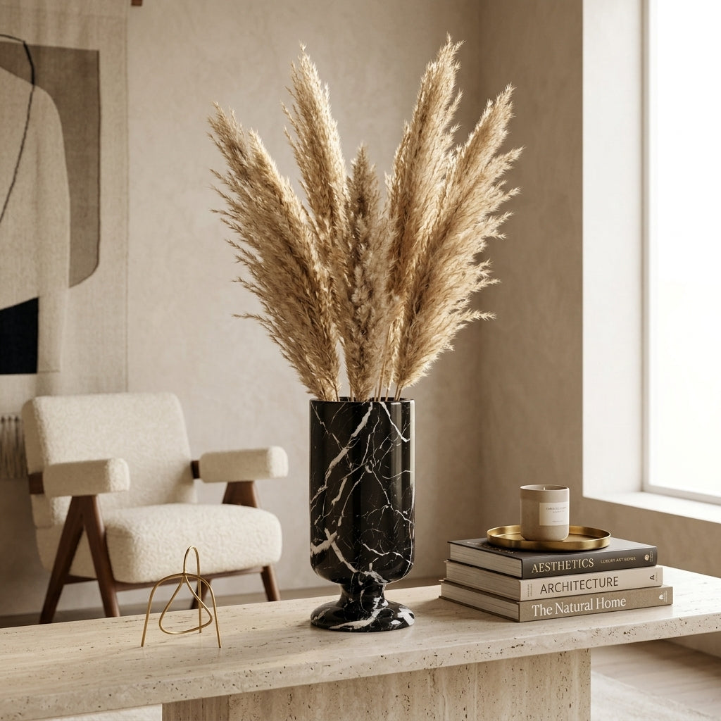 Marlenne Marble Pedestal Vase Caelvorne