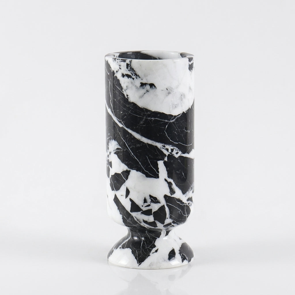 Marlenne Marble Pedestal Vase Monochrome Marble Large (30 CM) Caelvorne