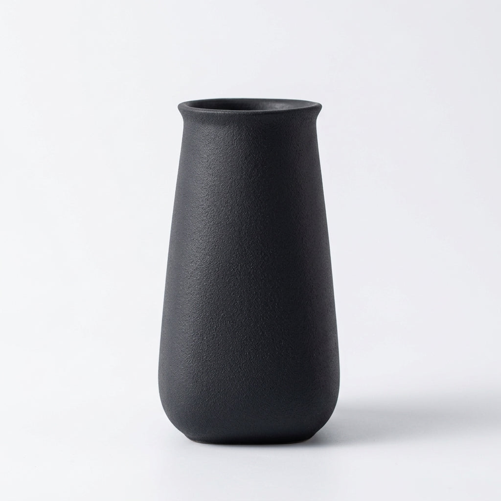 Miravane Matte Ceramic Bud Vase Matte Black Bottle Caelvorne