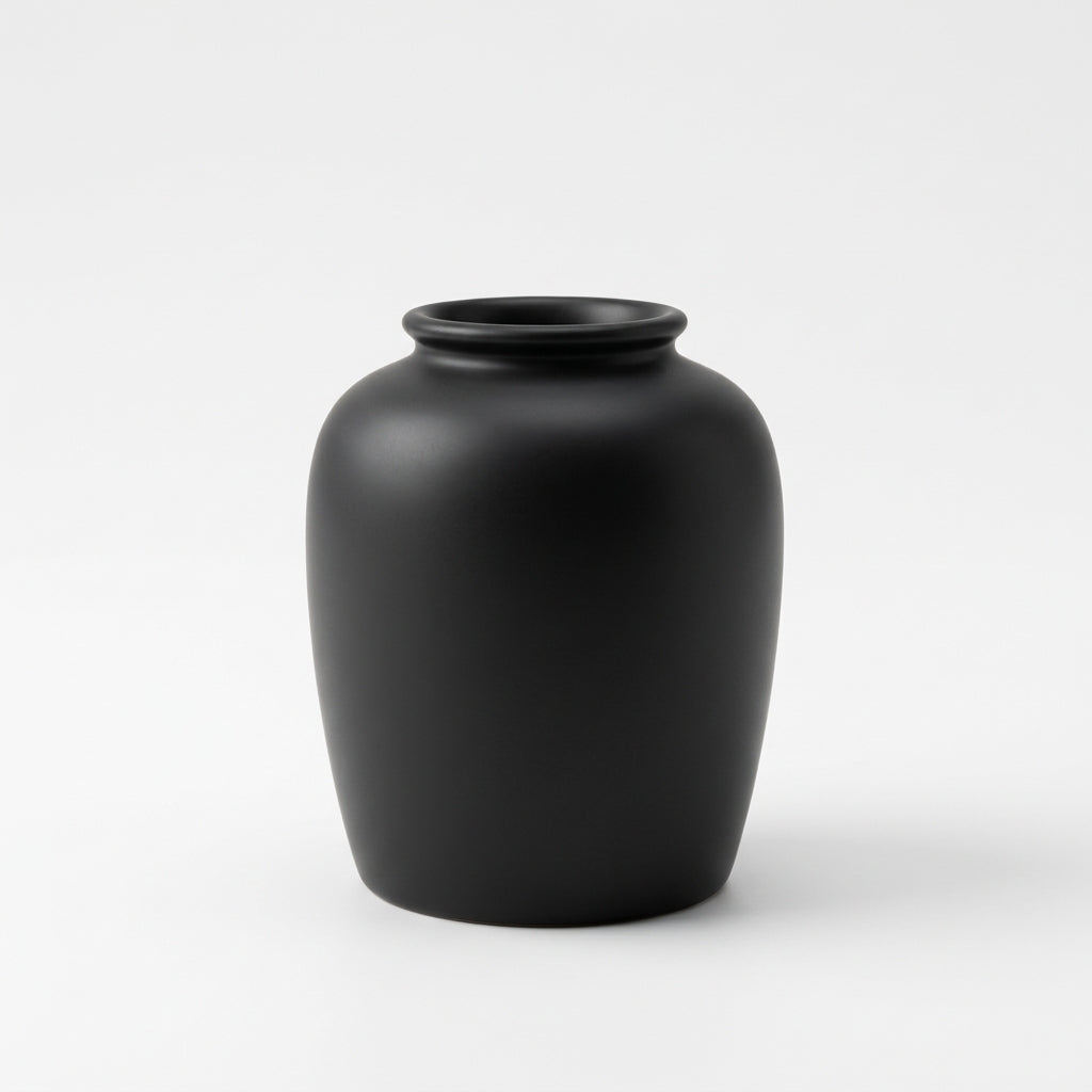 Miravane Matte Ceramic Bud Vase Matte Black Jar Caelvorne