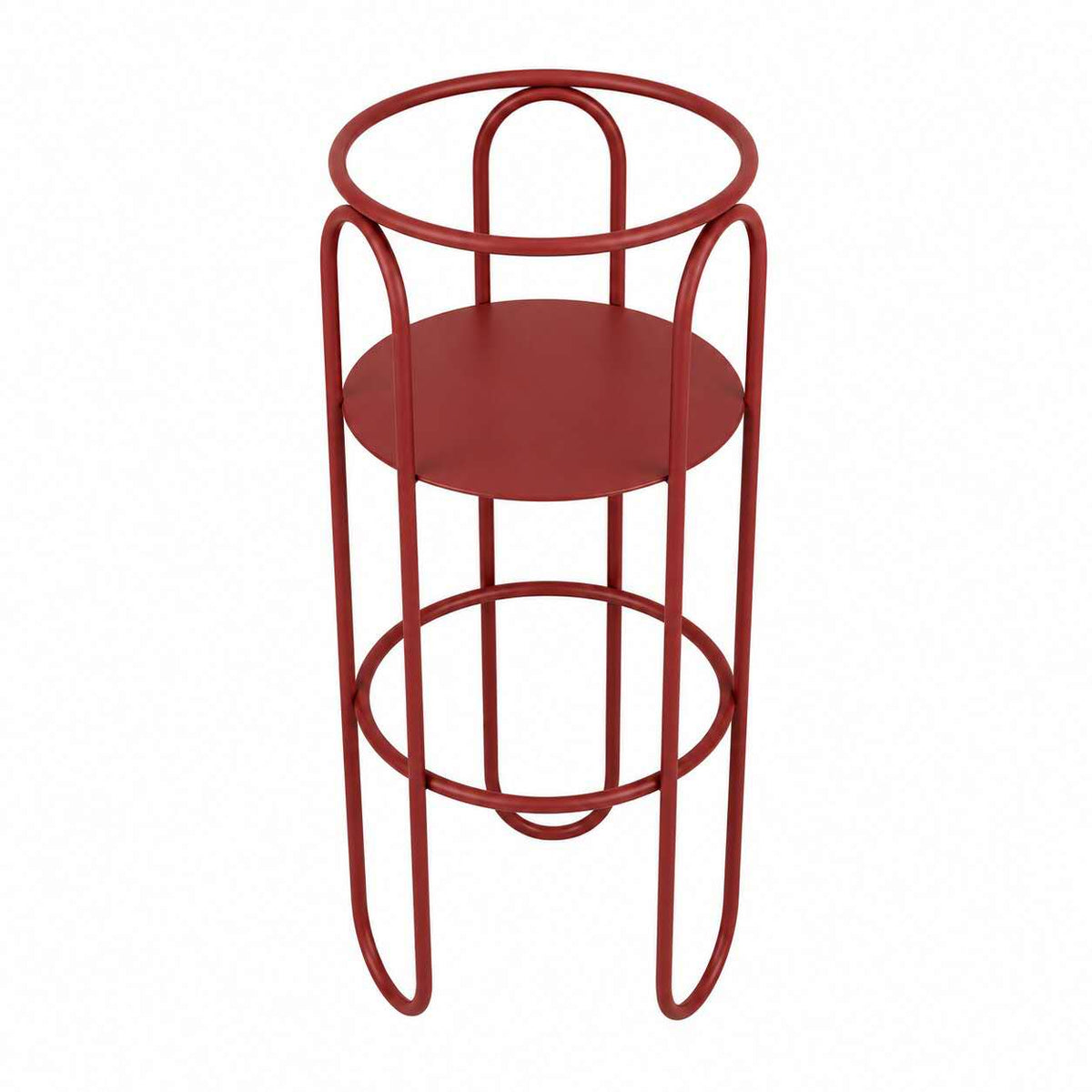 Nelvia Red Movable Plant Stand Caelvorne
