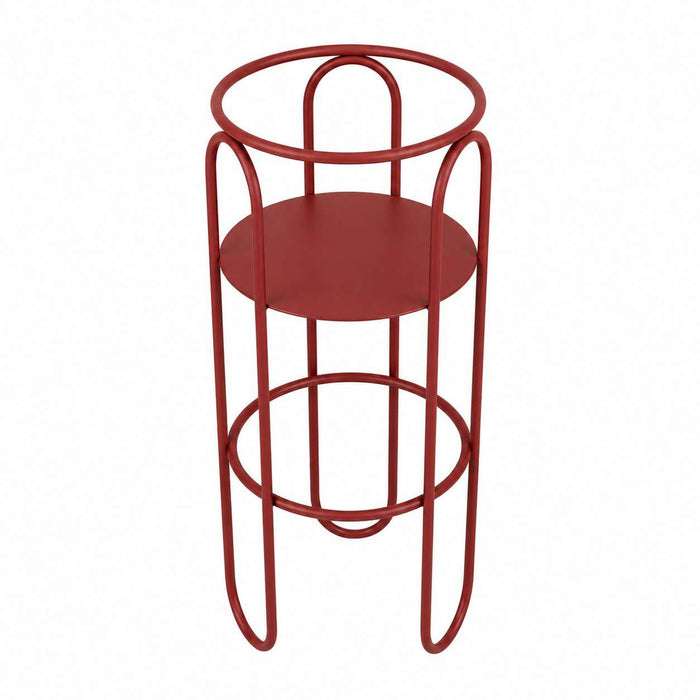 Nelvia Red Movable Plant Stand Caelvorne