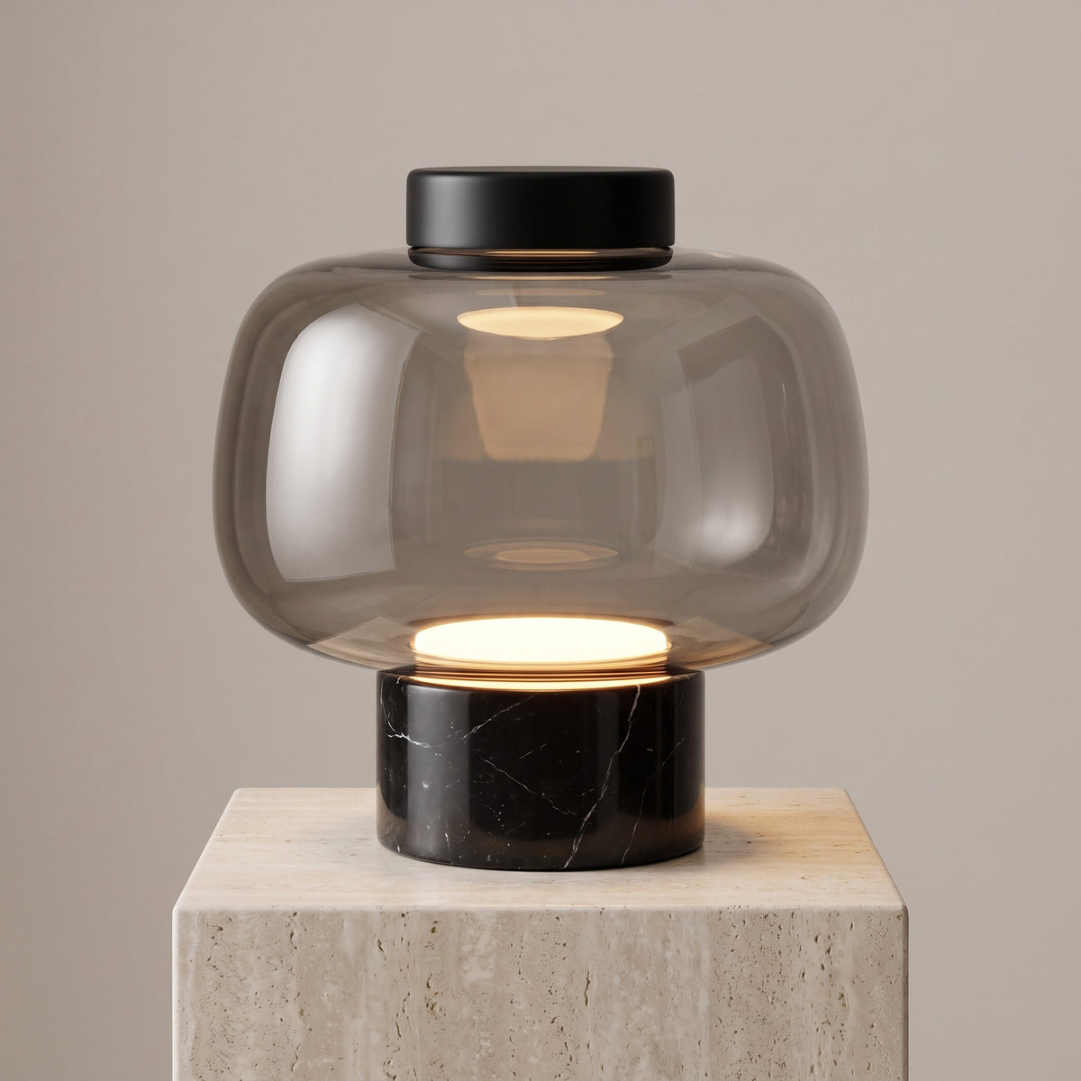 Nocturne Smoked Glass Table Lamp Default Title Caelvorne