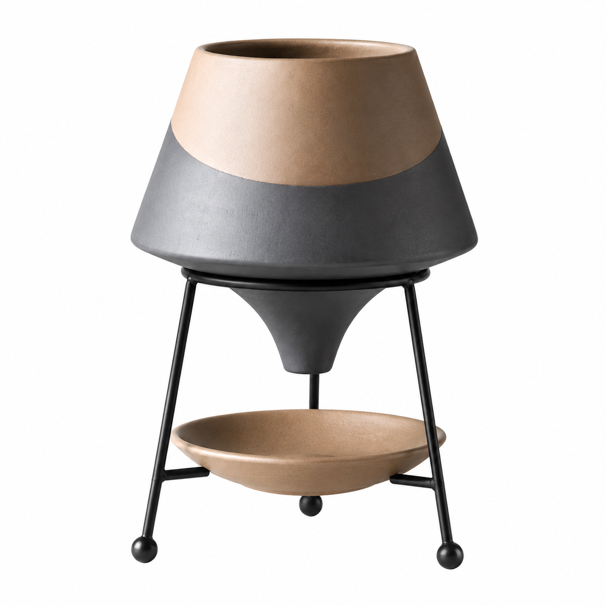 Nordo Two-Tone Standing Desk Plant Pot Charcoal Grey Caelvorne