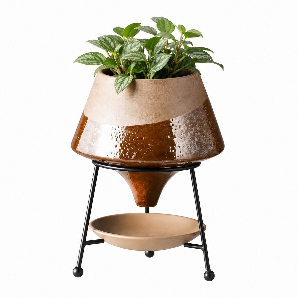Nordo Two-Tone Standing Desk Plant Pot Caelvorne