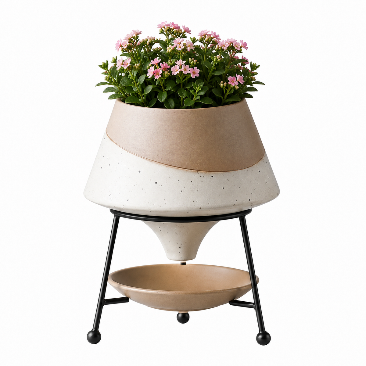 Nordo Two-Tone Standing Desk Plant Pot Caelvorne