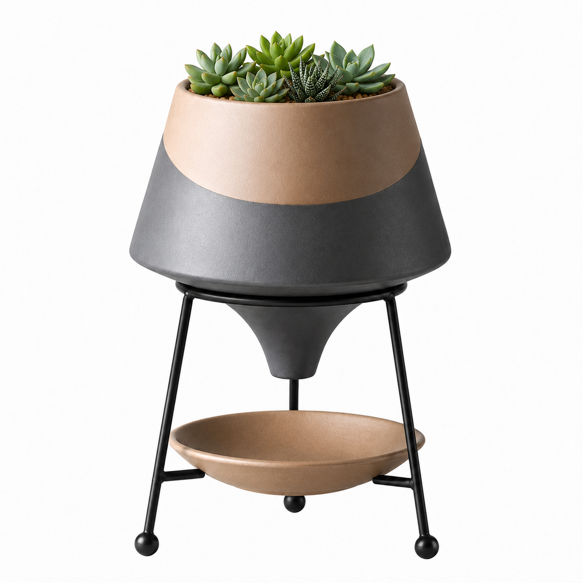 Nordo Two-Tone Standing Desk Plant Pot Caelvorne
