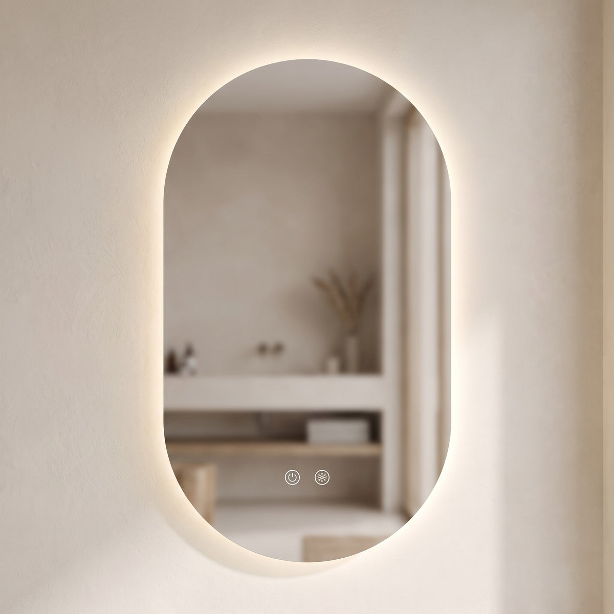 Ovelune capsule LED backlit mirror, Standard version