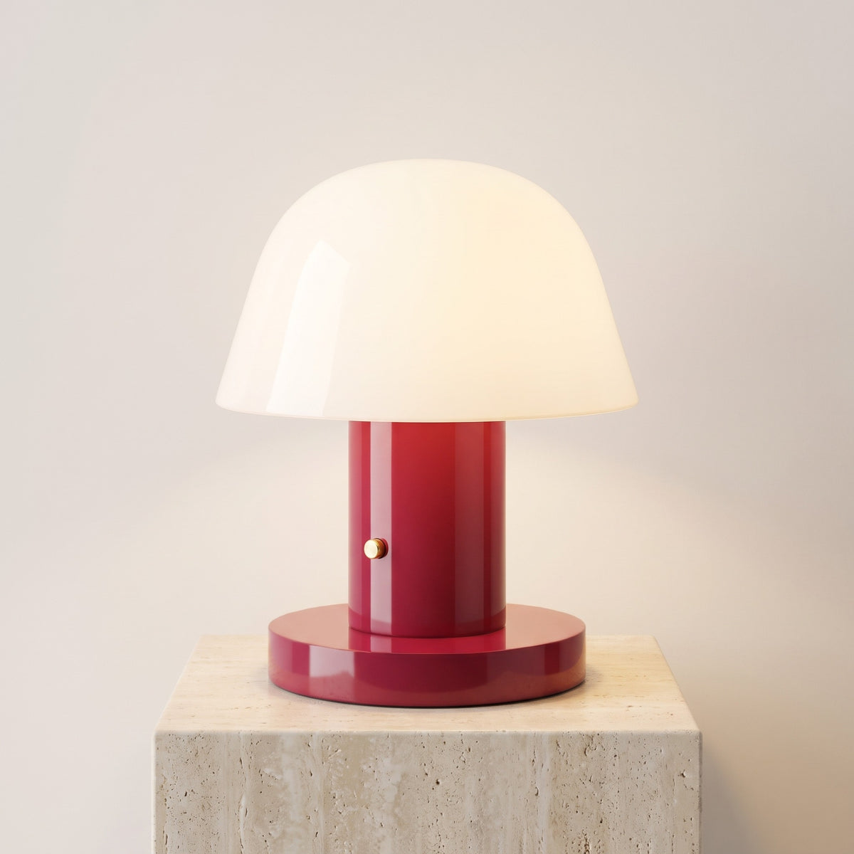 Pomella Rechargeable Mushroom Lamp Raspberry Caelvorne