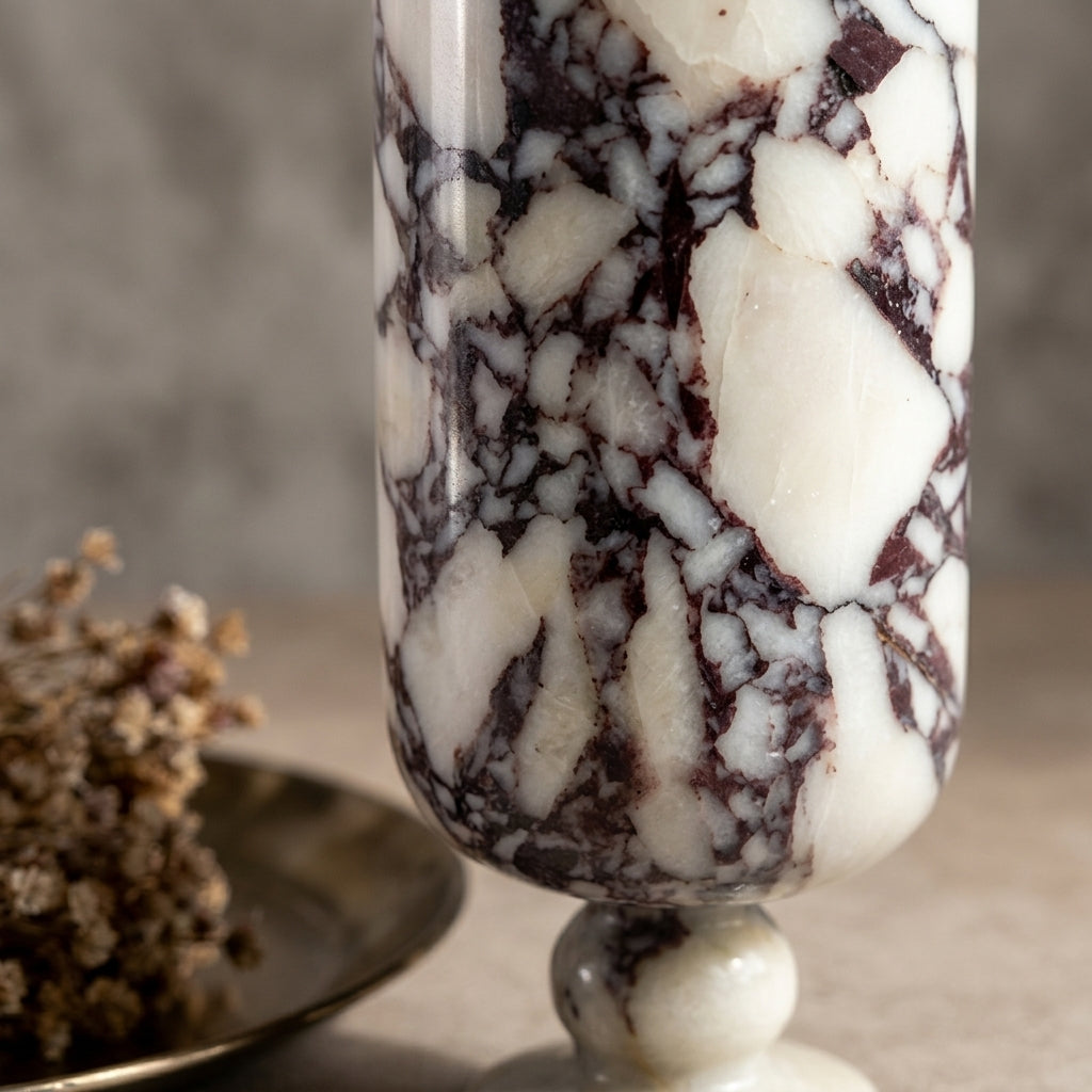 Ravenne Marble Footed Vase Caelvorne
