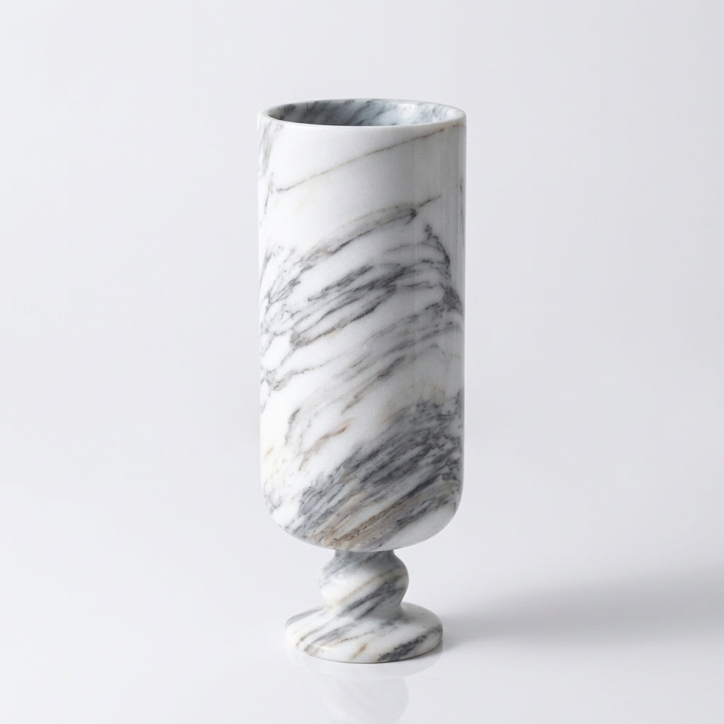 Ravenne Marble Footed Vase Grey Marble Caelvorne