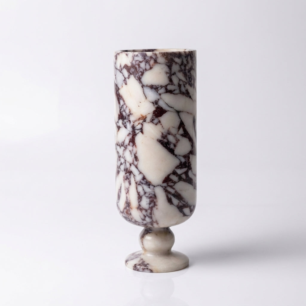 Ravenne Marble Footed Vase Viola Marble Caelvorne