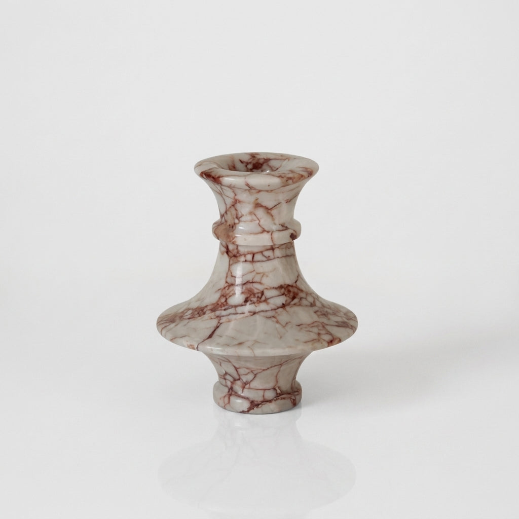 Rossenna Marble Vase Tiered Pedestal – Ø15.5 × H18 CM Caelvorne