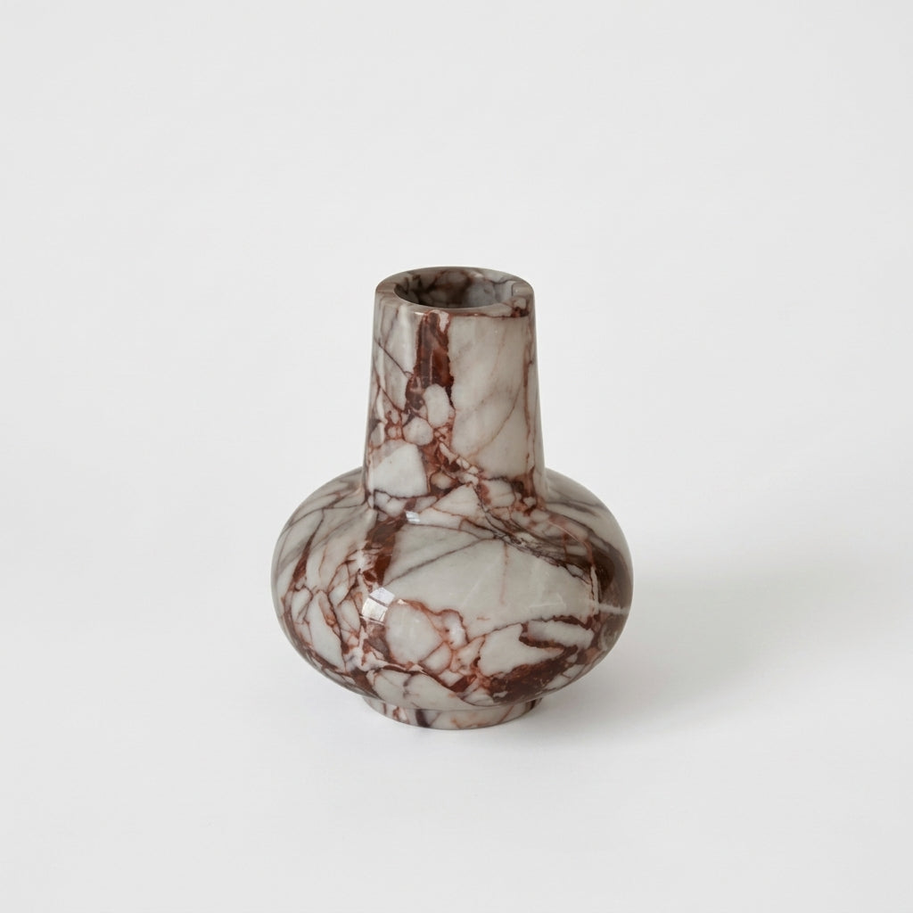 Rossenna Marble Vase Rounded Bulb – Ø15.5 × H18 CM Caelvorne