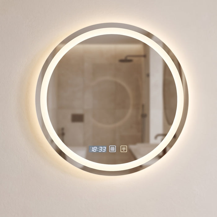 Solvane round LED mirror, Double Layer version with front light ring and backlight
