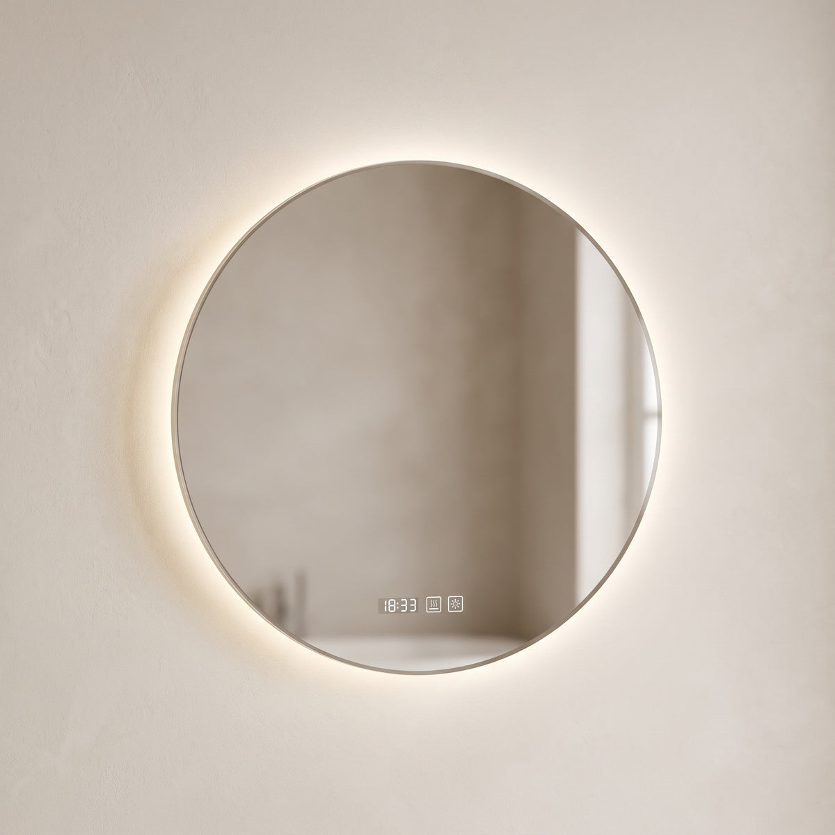 Solvane round LED mirror, Single Layer backlit version