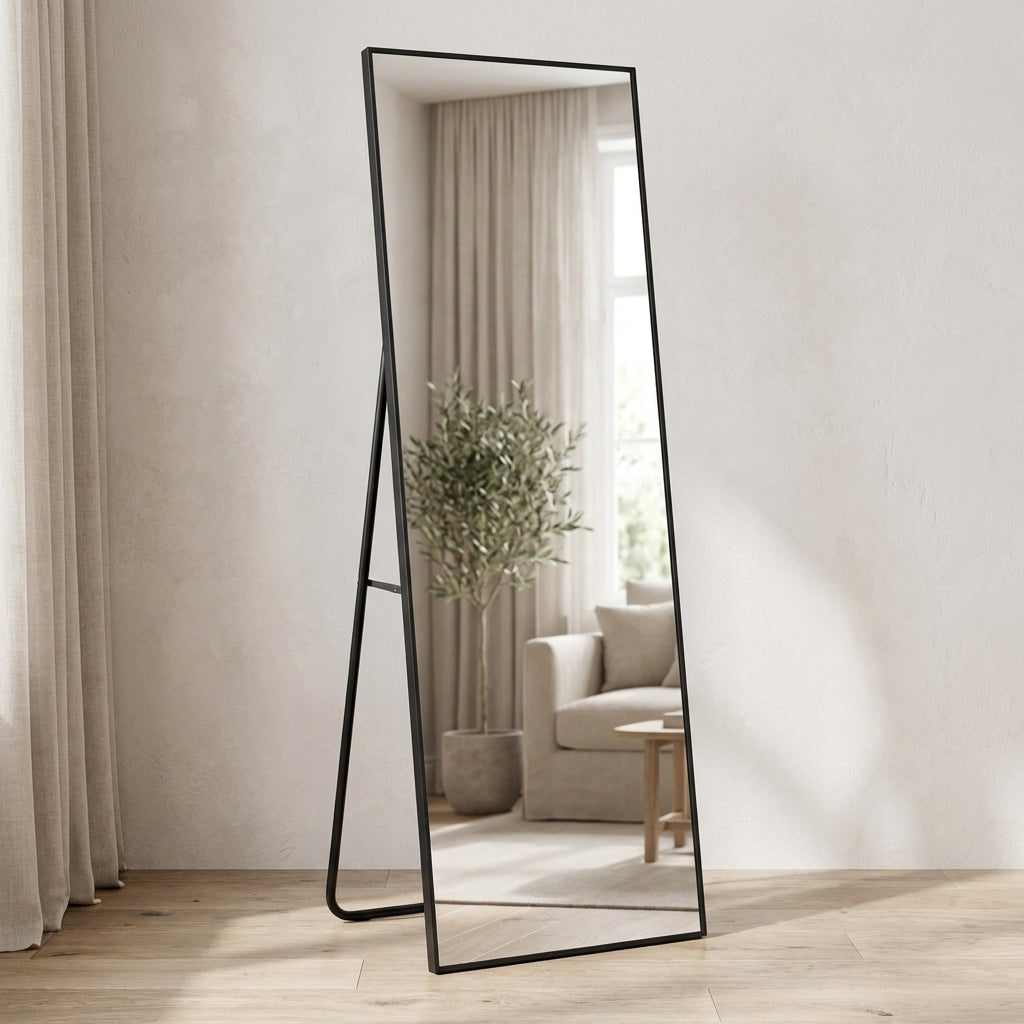 Stellvane Standing Floor Mirror Black Caelvorne