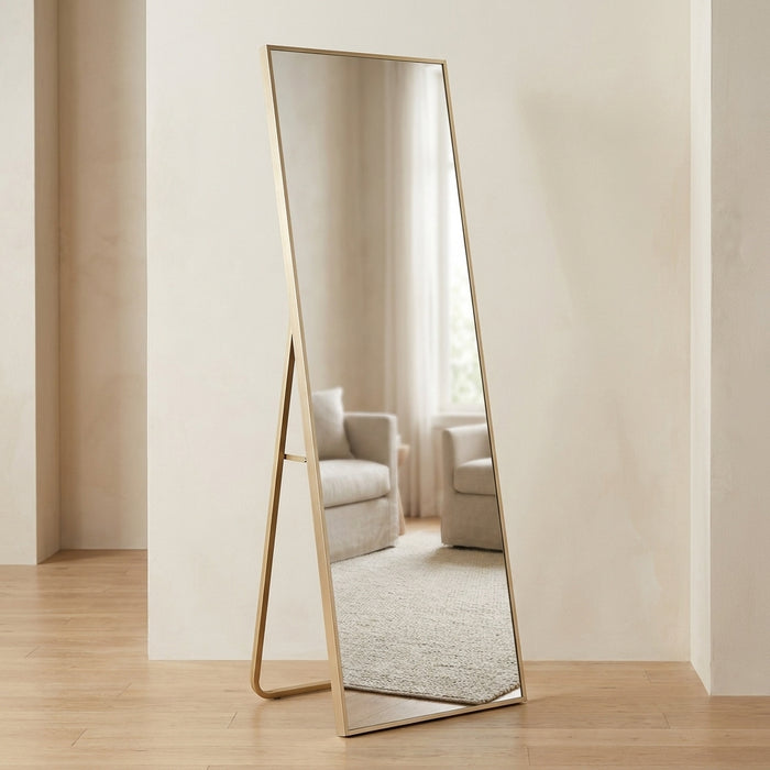 Stellvane Standing Floor Mirror Gold Caelvorne