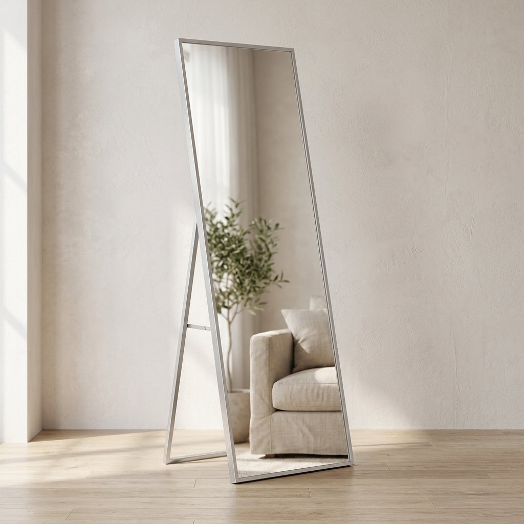Stellvane Standing Floor Mirror Silver Caelvorne