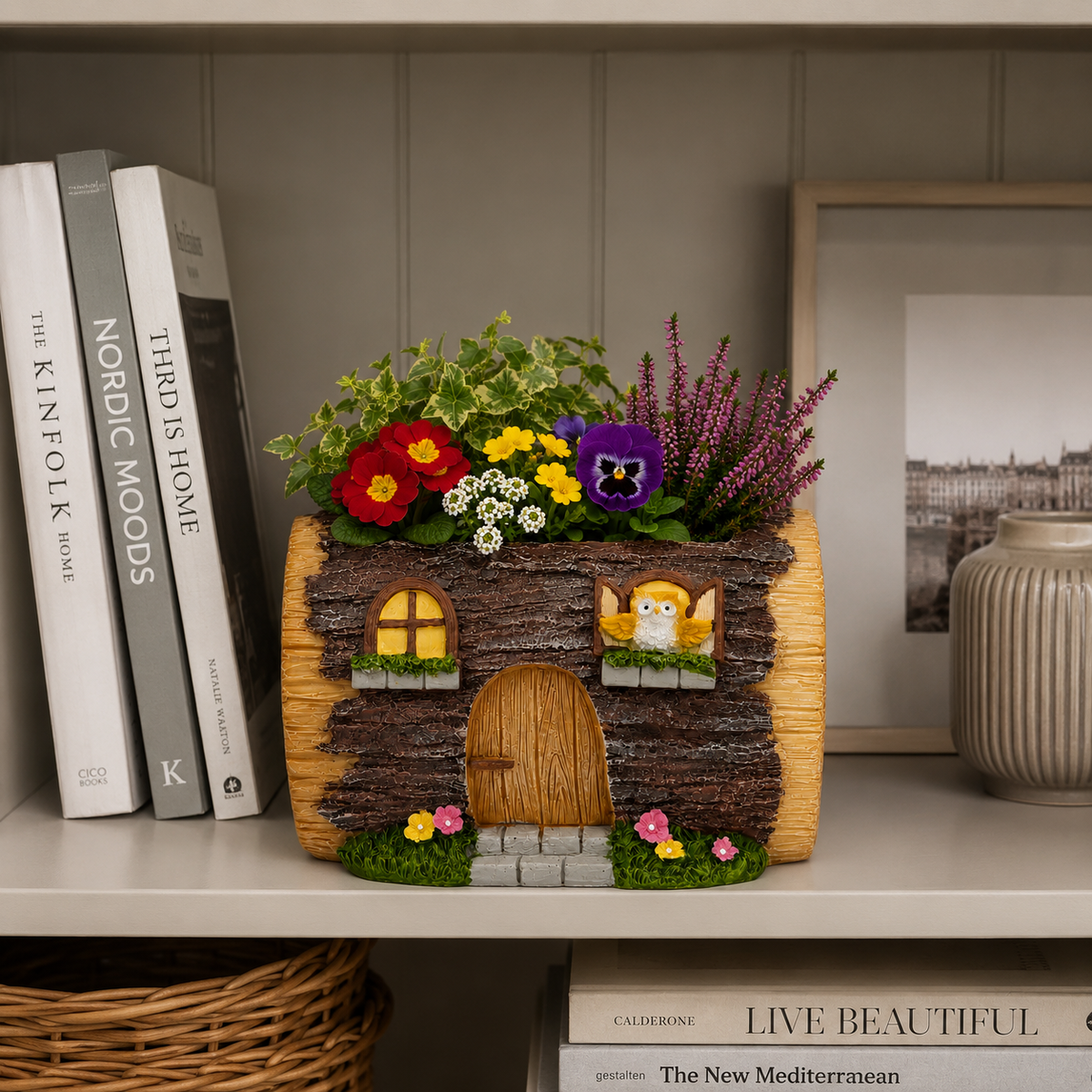 Sylvam Woodland Owl House Plant Pot Caelvorne