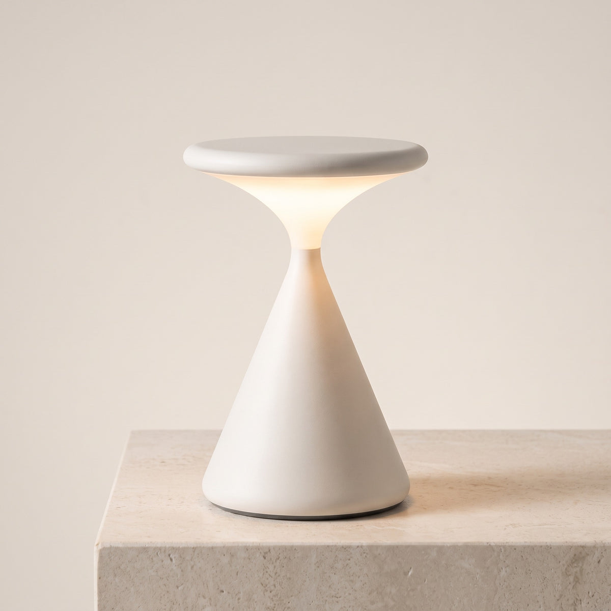 Tempora cordless table lamp in white