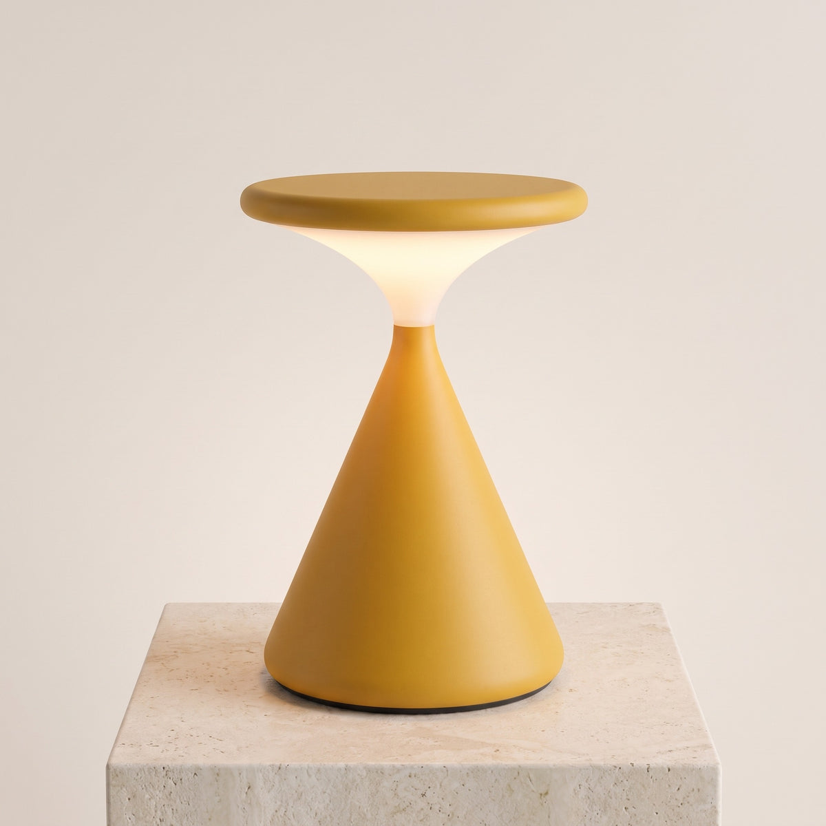Tempora cordless table lamp in mustard yellow