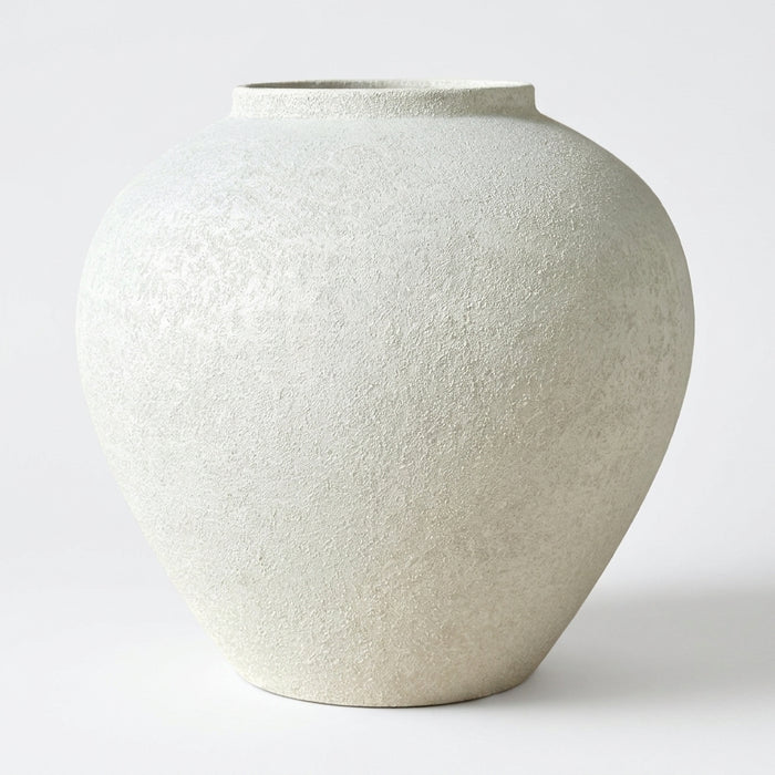 Terravane Textured Iron Urn Vase Chalk White Caelvorne