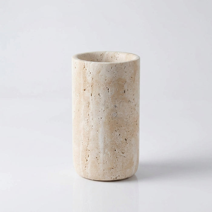 Travenna Travertine Vase Tall Cylinder – Ø10 × H18 CM Caelvorne
