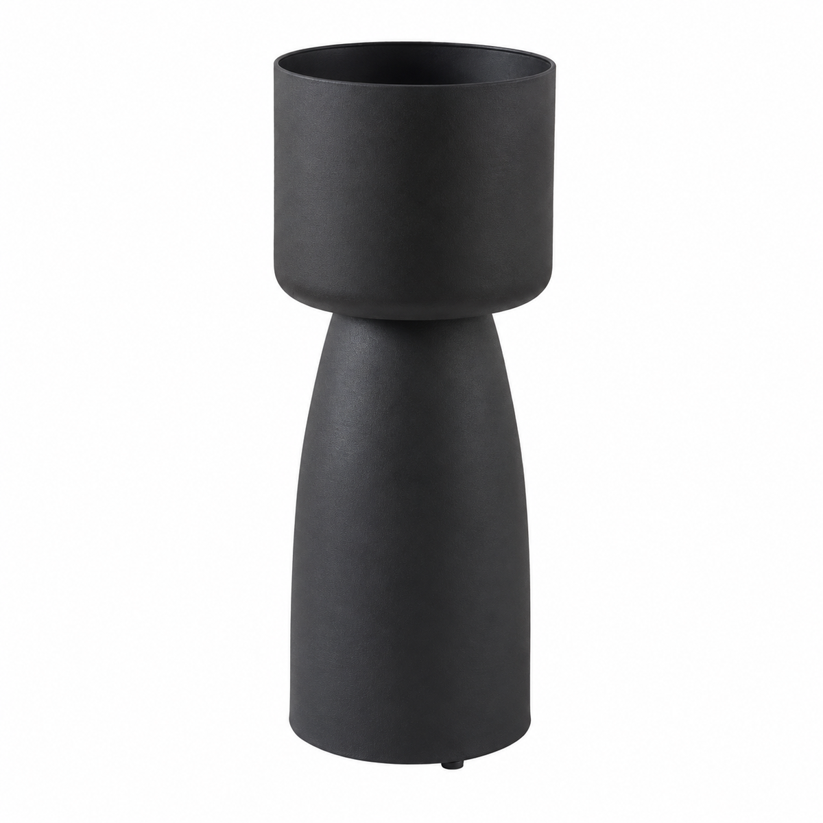Varkos Hourglass Floor Plant Pot Black Caelvorne