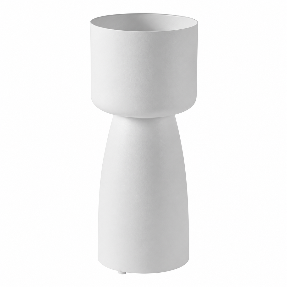 Varkos Hourglass Floor Plant Pot White Caelvorne