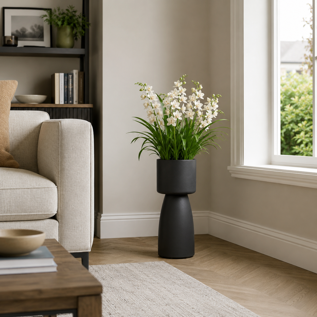 Varkos Hourglass Floor Plant Pot Caelvorne