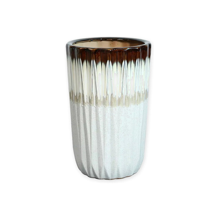 Rosvelle Fluted Ceramic Plant Pot Ø-28.5 CM X H-55 CM Caelvorne