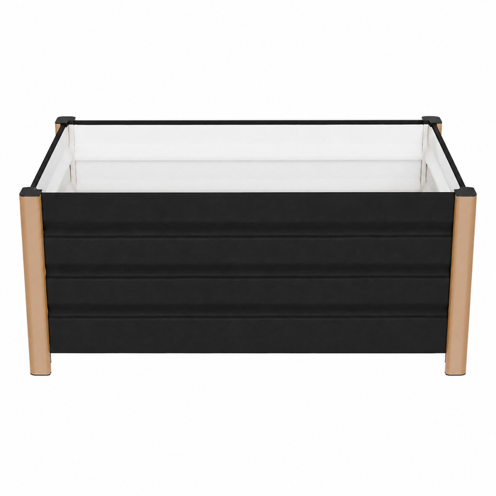 Vatria Rectangular Raised Garden Bed Black Caelvorne