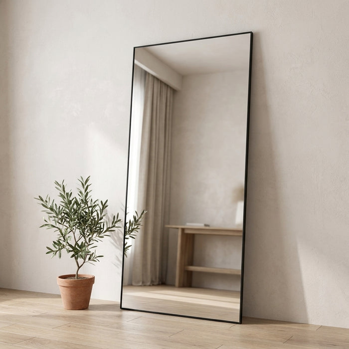 Vellmara Full-Length Floor Mirror Black Caelvorne