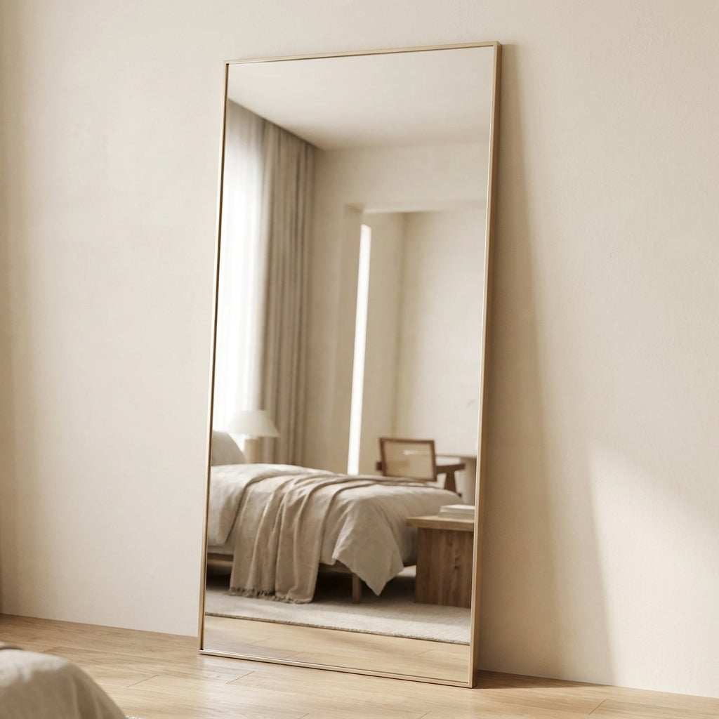 Vellmara Full-Length Floor Mirror Gold Caelvorne