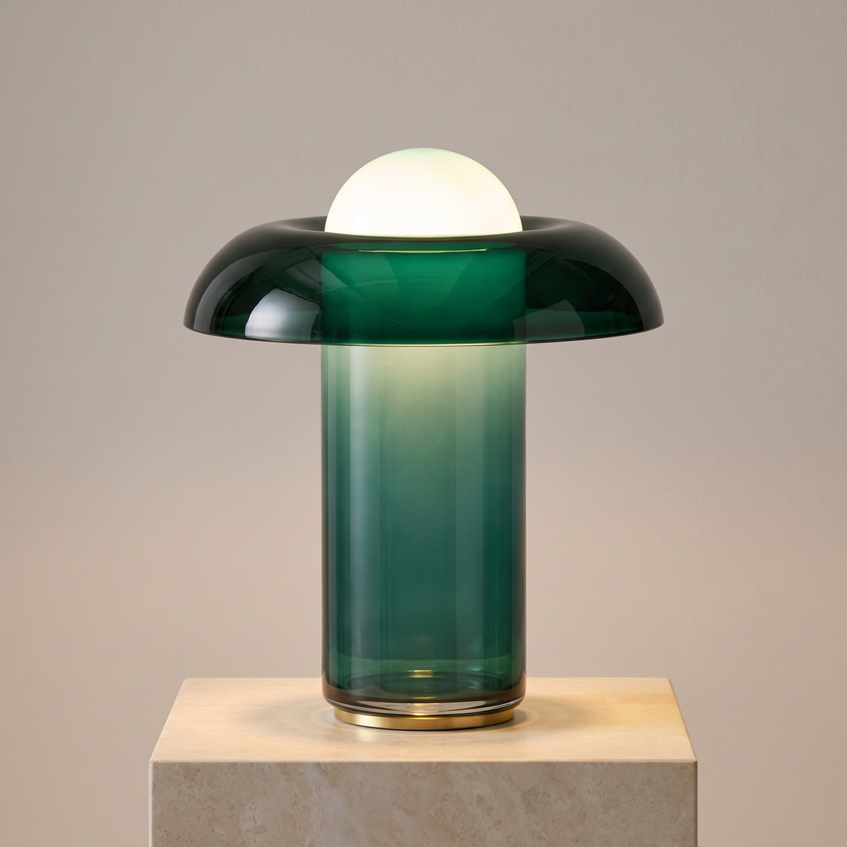 Verdane Green Glass Table Lamp Default Title Caelvorne