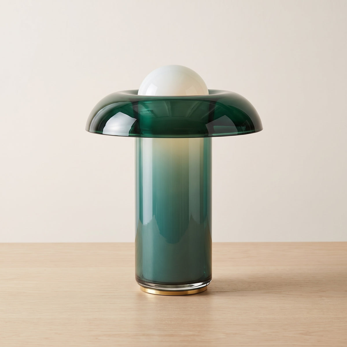 Verdane Green Glass Table Lamp Caelvorne