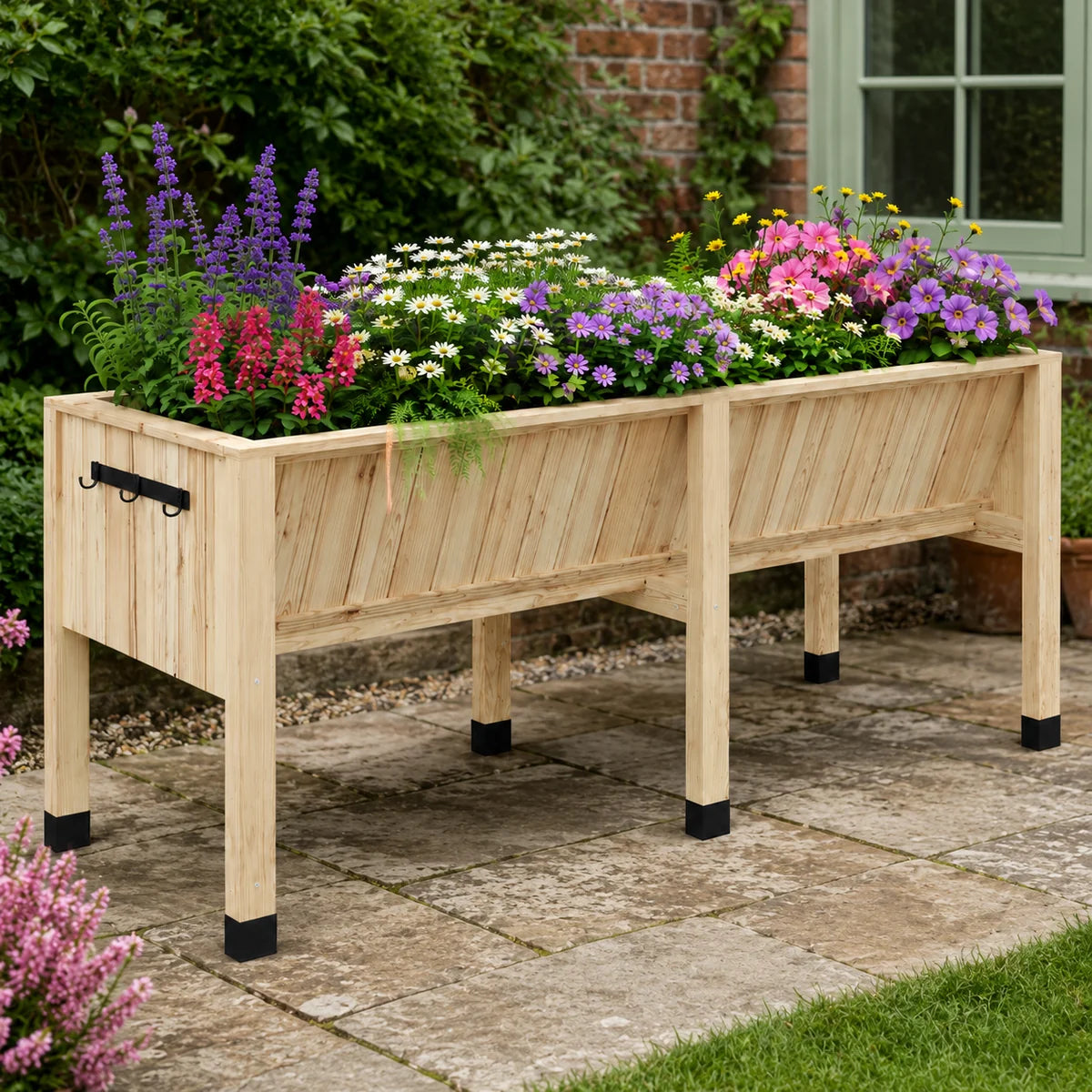 Verdor Standing Slatted Raised Planter Bed Caelvorne