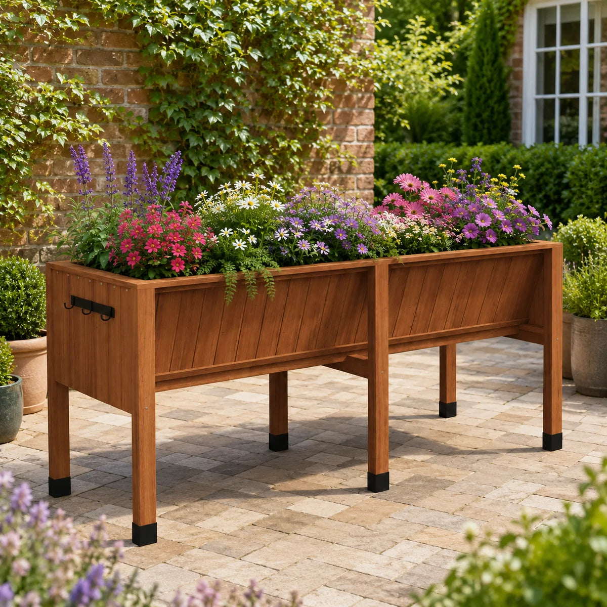 Verdor Standing Slatted Raised Planter Bed Caelvorne